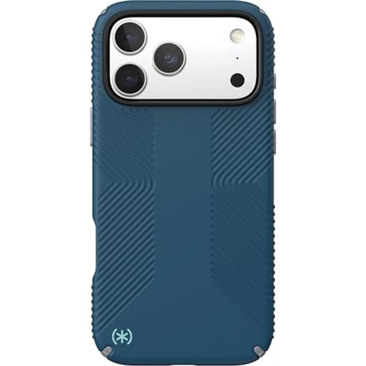 Speck PRESIDIO2 Grip für iPhone 17 Pro Max, MagSafe-kompatible Hülle mit 4m Fallschutz, DEEP SEA/Silver Metallic/Spell Blue – Bild 3
