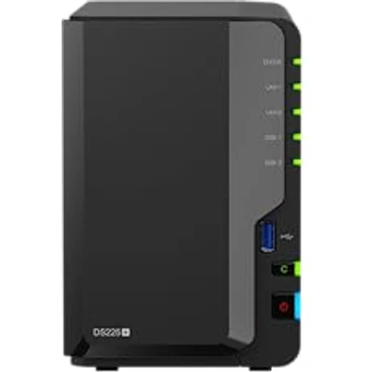 Synology Diskstation DS225+ NAS System, 2GHz Intel Celeron J4125, 4-Core, 2GB DDR4 RAM, Desktop, 2x 2,5"/3,5" Speicher, 2.5Gbit und 10Gbit LAN – Bild 2