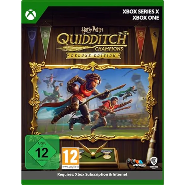 Warner Bros. Entertainment Harry Potter: Quidditch Champions Deluxe Edition (Xbox One / Xbox Series X) - Karriermodus, Schaukampf-Matches, PvP-Modus, individuelle Spielstile, Hogwarts-Hauswappen-Embleme, 2000 Gold DLCs