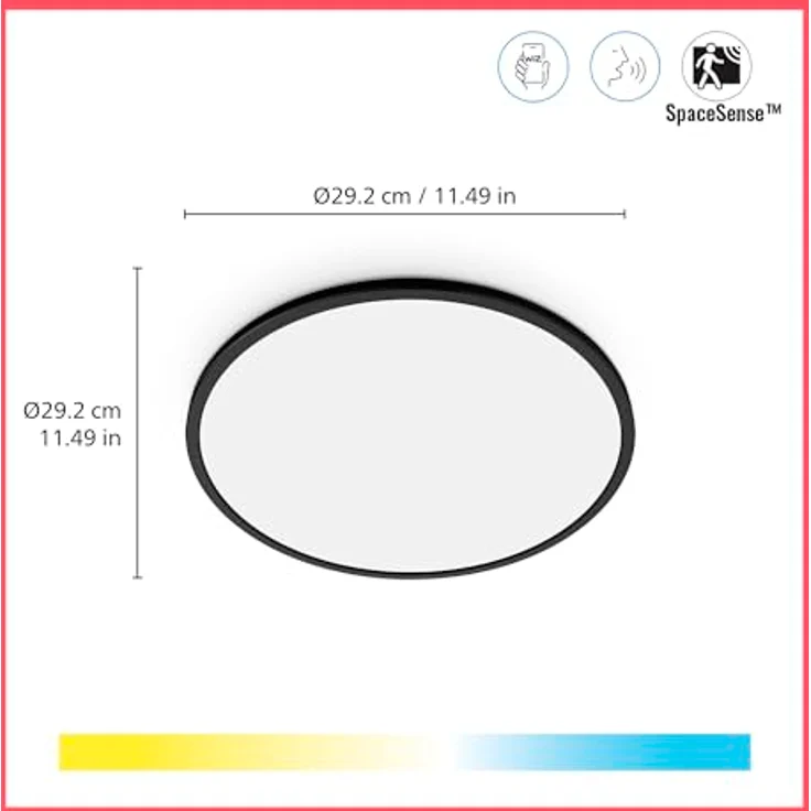 WiZ SuperSlim Ceiling, 16 W, 27-65 K, Tunable White, rund, schwarz – Bild 3