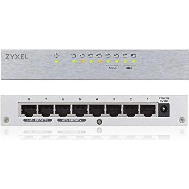 Zyxel 8-port Desktop Gigabit Ethernet Switch | Metallgehäuse, [GS108B]