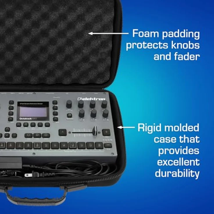 Analog PULSE Case für Elektron Octatrack, robustes DJ Case mit passgenauer Konstruktion und optimalem Geräteschutz, schwarz – Bild 3