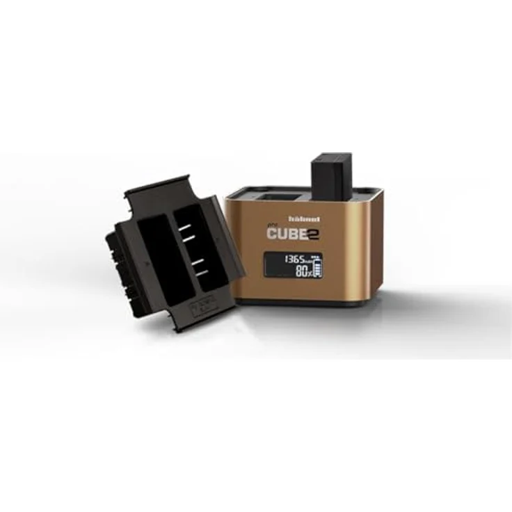 Hähnel ProCube2 Ladeplatte für Olympus BLH-1 Akku, zum gleichzeitigen Laden von 2 Akkus, leicht austauschbar – Bild 3