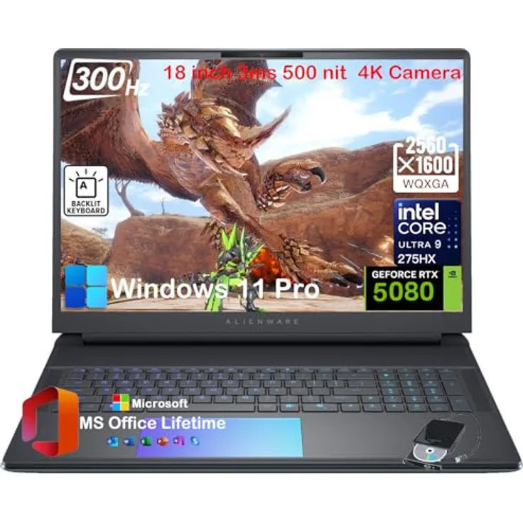 Alienware Dell Pro Max FCM1253, Laptop mit GB10 Grace Blackwell Superchip, 128 GB RAM, 4 TB SSD, NVIDIA Blackwell, Wi-Fi 6/7, 10GbE, Schwarz