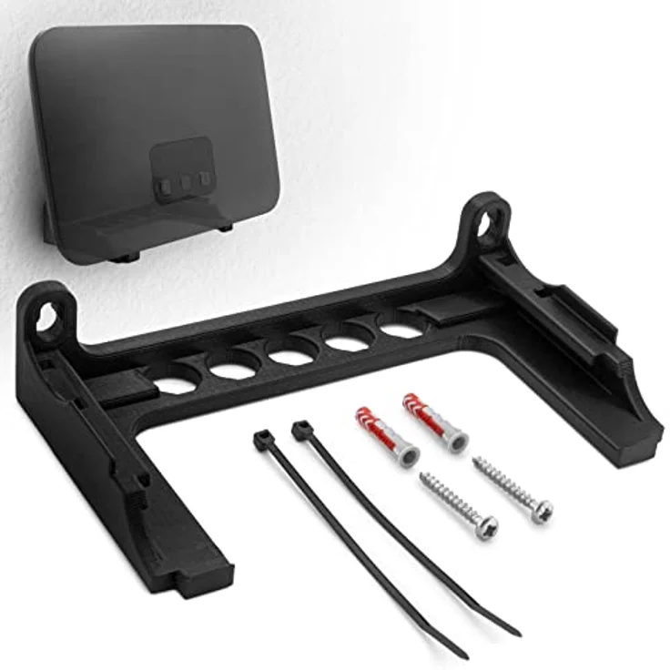 Mobilefox Wandhalterung für Telekom Speedport Smart 4 Router, Schwarz, mit Kabelmanagement und Schraubbefestigung – Bild 1