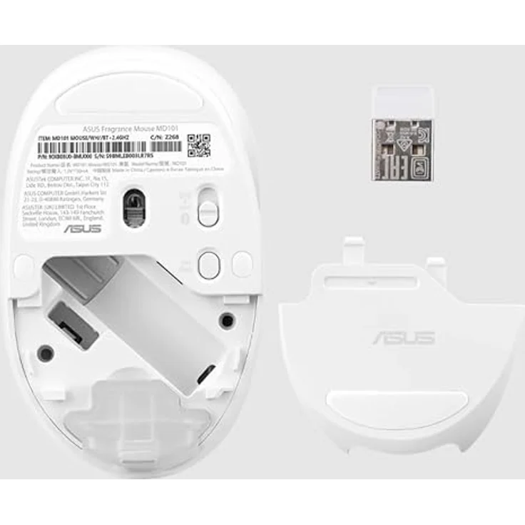 ASUS MD101, Kabellose Maus mit 2400 DPI, ergonomischem Design und Bluetooth-Verbindung, weiss – Bild 4