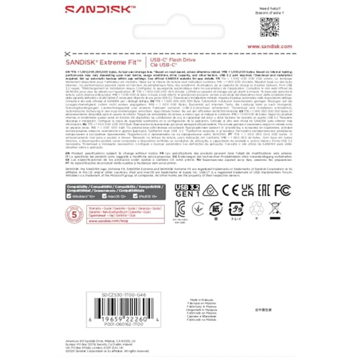SanDisk Extreme Fit USB Flash-Laufwerk 1 TB, bis zu 400 MB/s Lesegeschwindigkeit, kompakt, mit SANDISK Memory Zone App – Bild 2