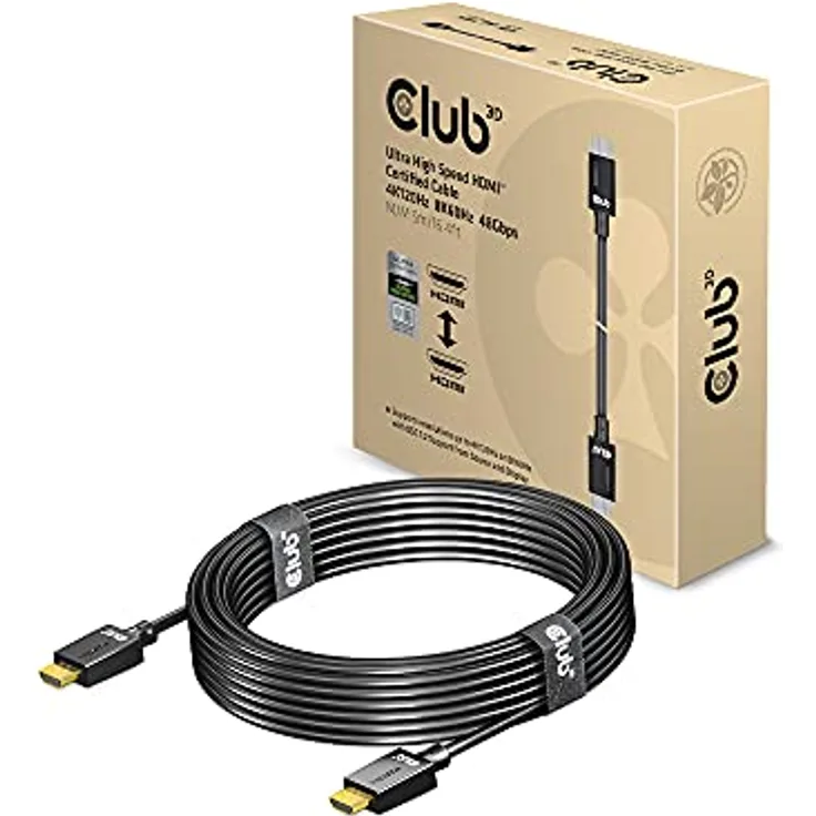 Club3D Ultra High Speed HDMI™ 4K120Hz, 8K60Hz Zertifiziertes Kabel 48Gbps St/St 5m