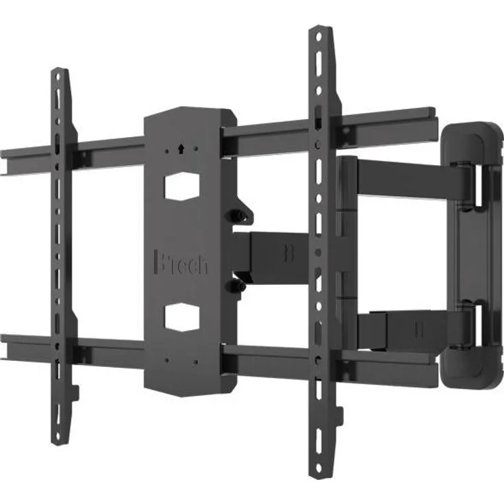 b-tech Elements Arc 400 Double Arm, Neig- und schwenkbare Monitorhalterung für Wandmontage, bis 65 Zoll, bis 35 kg, Schwarz
