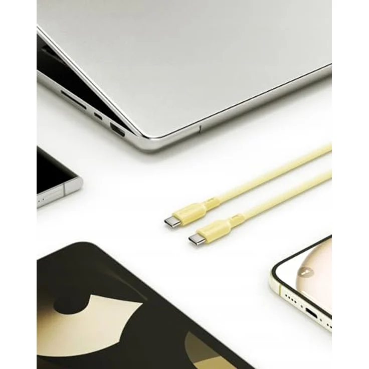 Innostyle USB-C Polyamid Schnellladekabel 240W 2m Gelb, hochgeschwindigkeits Datenübertragung und intelligenter Chip für iPhone & Samsung – Bild 8