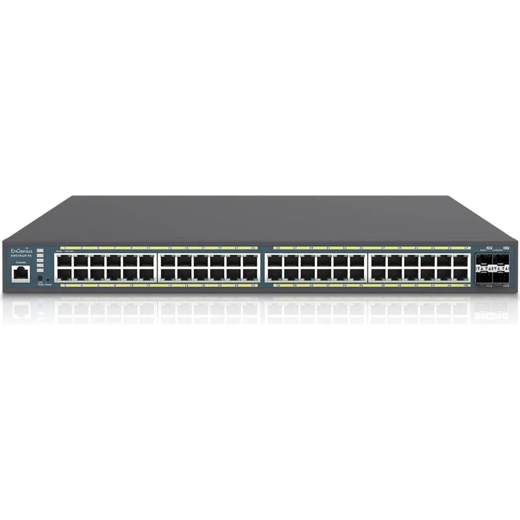 EnGenius Fit EWS7952P-FIT, 48-Port PoE+ Gigabit Managed Switch mit 410W PoE-Budget, Schwarz