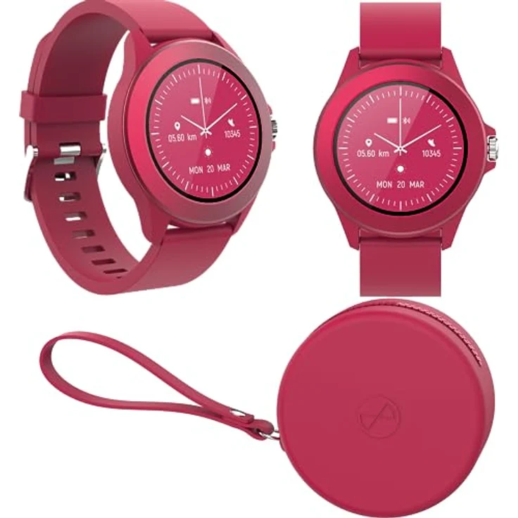 FOREVER Colorum CW-300 Rosa Smartwatch Wasserdicht IP68 - Pulsuhr mit Schrittzähler Schlaftracker Kalorienzähler - Lange Akkulaufzeit - Android/iOS Sportuhr Damen Herren Unisex Stilvolles Design – Bild 1