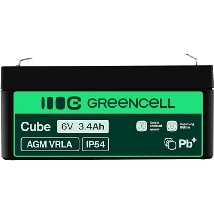 Green Cell® AGM 6V 3,4Ah Vlies Batterie, wartungsfreie Bleiakku für Elektro Spielzeug und Notstrom, schwarz – Bild 3
