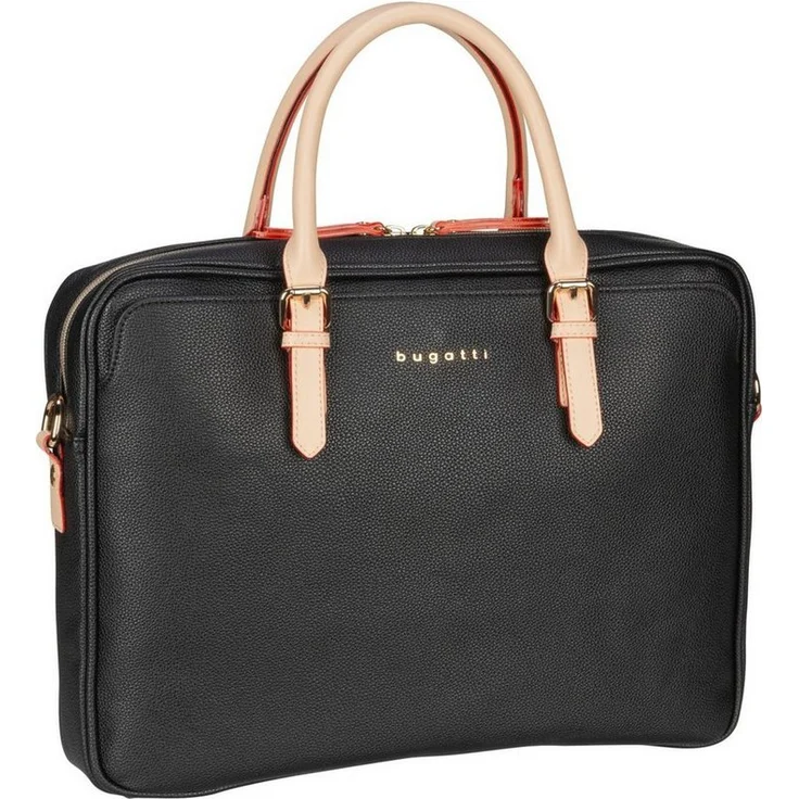 Bugatti Aktentasche Ella Briefcase, edle Laptop-Tasche mit unterteiltem Hauptfach, schwarz – Bild 1