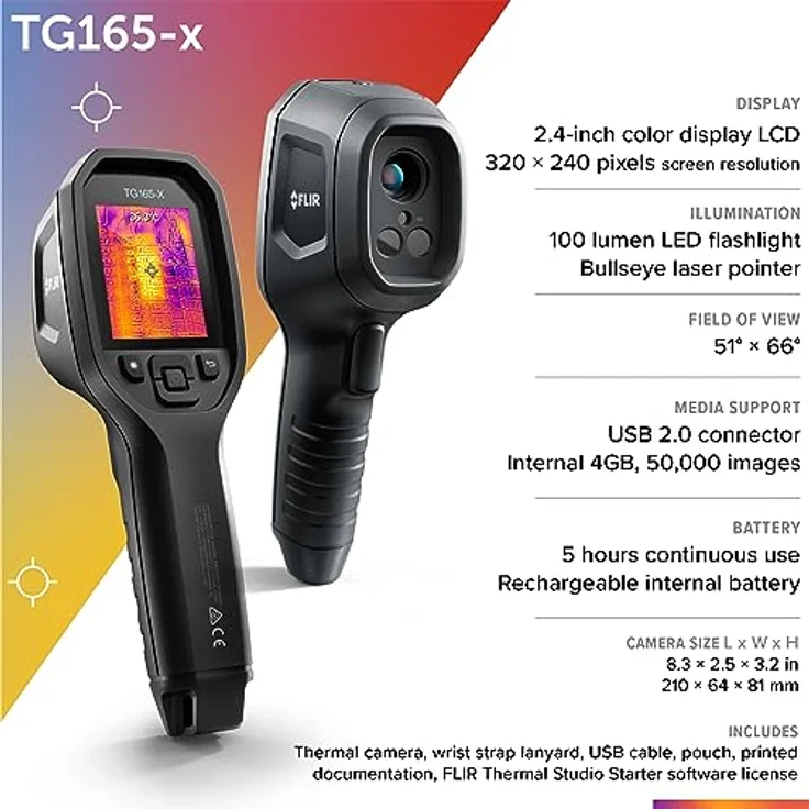 FLIR TG165-X MSX Wärmebildkamera -25 bis +300°C 80 x 60 Pixel 8.7Hz MSX®, Integrierte LED-Lampe, integrierte Digitalkamera – Bild 6