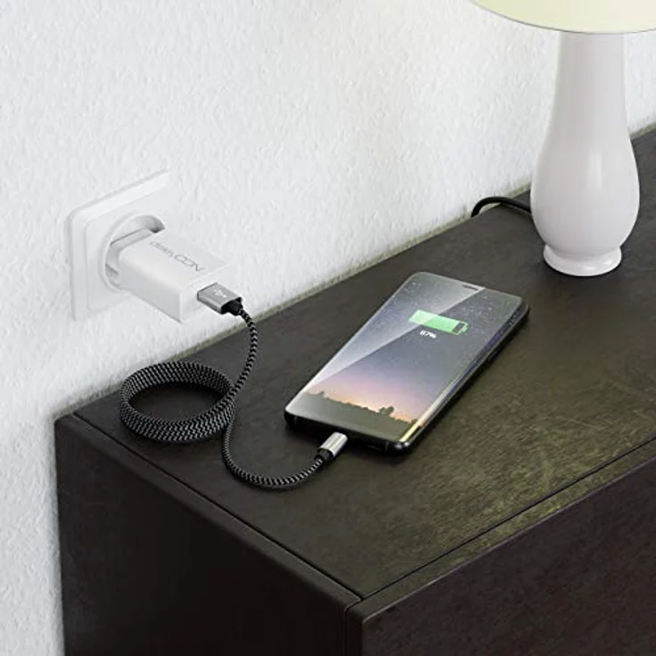 deleyCON 1,5m Nylon Micro USB Kabel Ladekabel Datenkabel Metallstecker Schwarz - Laden & Synchronisieren Handy Smartphone Tablet – Bild 5