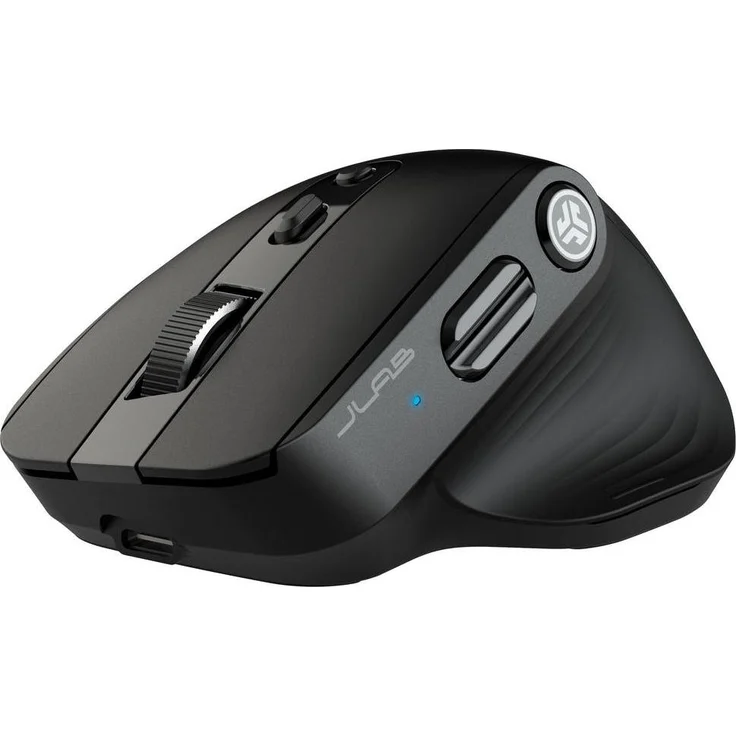JLab Audio JLAB Mouse 2 Epic, Ergonomische Maus in Schwarz mit Kabelgebundenem und Kabellosem Anschluss, 2400 DPI, leises Klicken