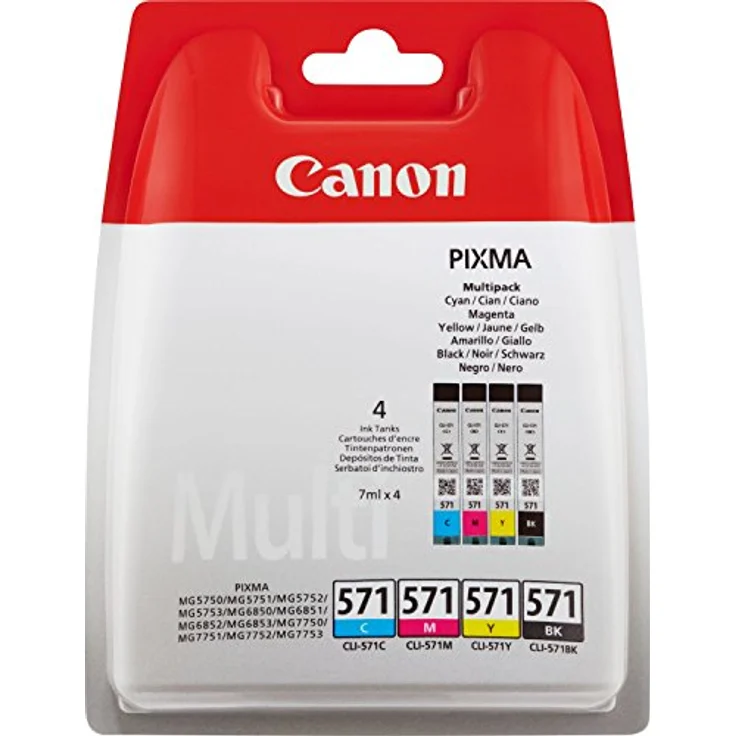 Canon CLI-571 BK-C-M-Y Tintenpatronen Multipack 4x 7ml schwarz-mehrfarbig – Bild 2
