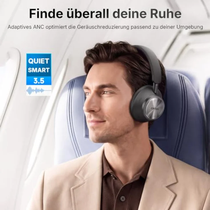 EarFun Wave Pro X, Noise Cancelling Kopfhörer mit Dual-Treiber, aptX Lossless Hi-Res Audio, 90 Std. Akku, 8 KI-Mikrofone, Bluetooth 6.0, Multipoint, App – Bild 3