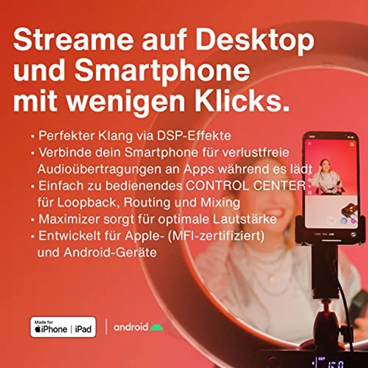 LEWITT CONNECT 6, Dual USB-C Audio Interface mit 72 dB Verstärkung, DSP Effekten und Software-Lizenz für perfekte Aufnahmen und Streaming – Bild 3