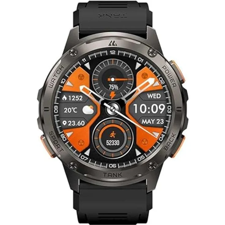 KOSPET Tank T3 Smartwatch, 3.6 cm AMOLED, Schwarz, mit 170+ Sportmodi und langer Akkulaufzeit – Bild 3