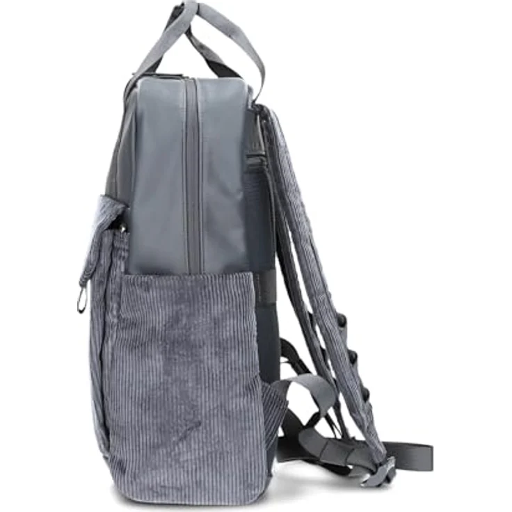 Zwei LOU LUR160 Unisex Rucksack, Laptoprucksack mit gepolstertem Laptopfach, 10 Liter Fassungsvermögen und abnehmbarer Mini-Bag (cord-polar) – Bild 5