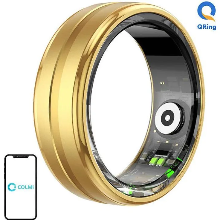Colmi Smartring R06, Bluetooth Smart Ring mit 24/7 Gesundheitsüberwachung, IP68 wasserdicht, gold