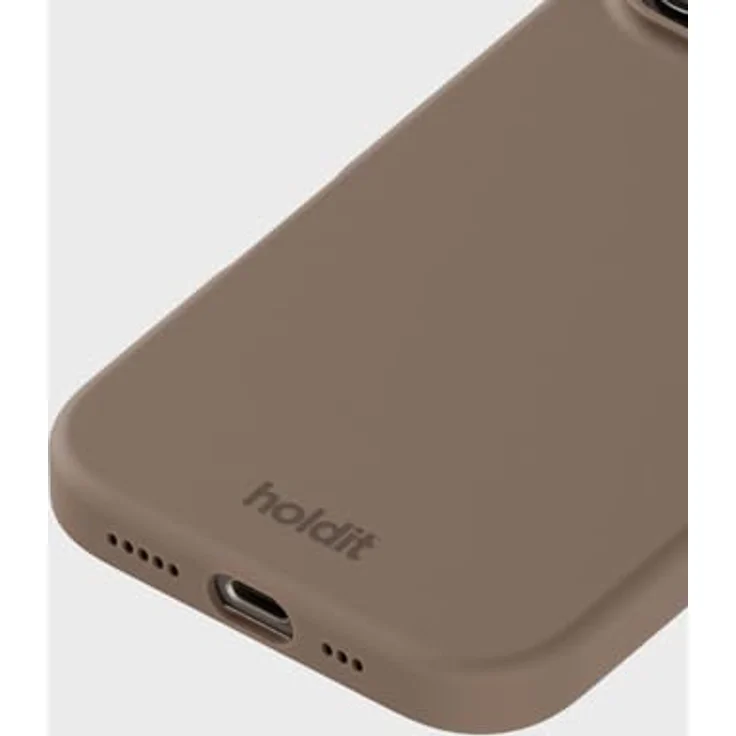 holdit Silikonskal iPhone 16 Pro - Mocha Brown, Ultradünne Passform, vegan, kabelloses Laden – Bild 4