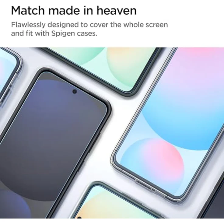 Spigen Glas.tR EZ Fit Schutzfolie für Samsung Galaxy S24 FE, 2 Stück, Kratzfest, 9H Härte, Transparent – Bild 4