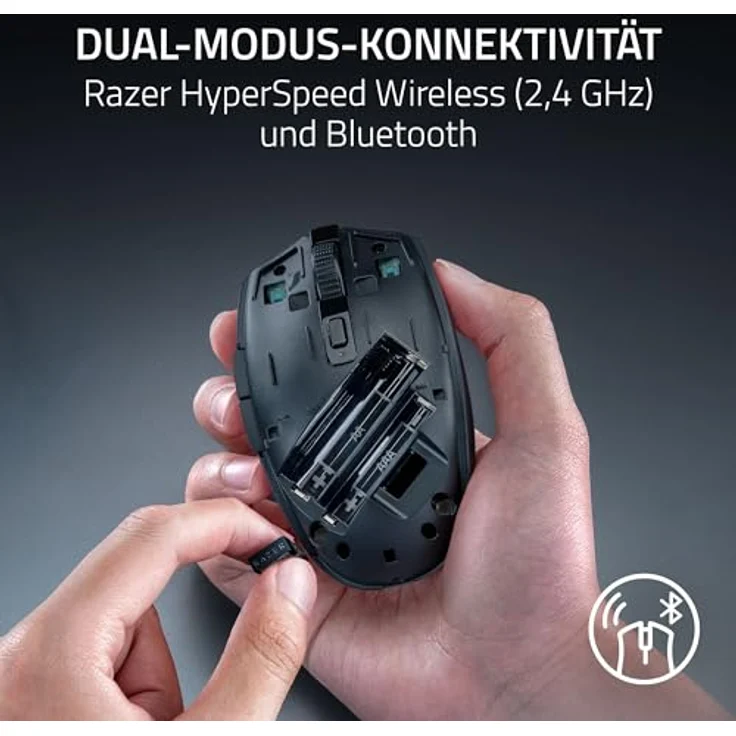 Razer Orochi V2 Wireless Gaming Maus, 18K Focus X Sensor, HyperSpeed Wireless/Bluetooth, 6 programmierbare Tasten, schwarz – Bild 3
