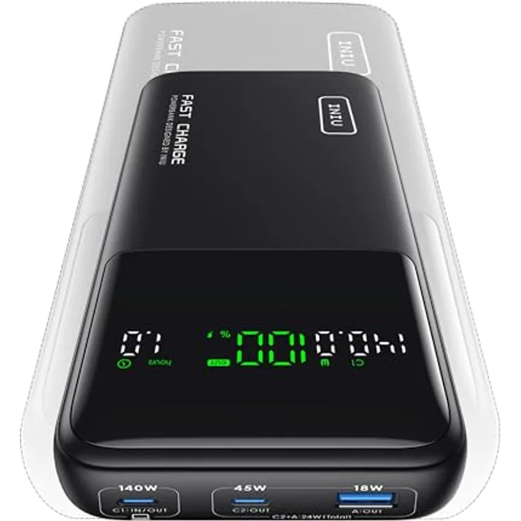 INIU Laptop PowerBank 140W 25000mAh, Schnelles Laden, USB-C Input & Output für MacBook, iPhone 16/15/14, Reisen und Büro