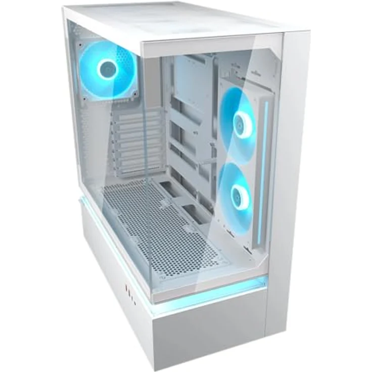 Cougar CFV235 Gehäuse Midi-Tower, ARGB, Glas, Weiss, für ATX/mATX/Mini-ITX, mit USB 3.2 und Platz für 4x 2.5"/2x 3.5" Laufwerke – Bild 2