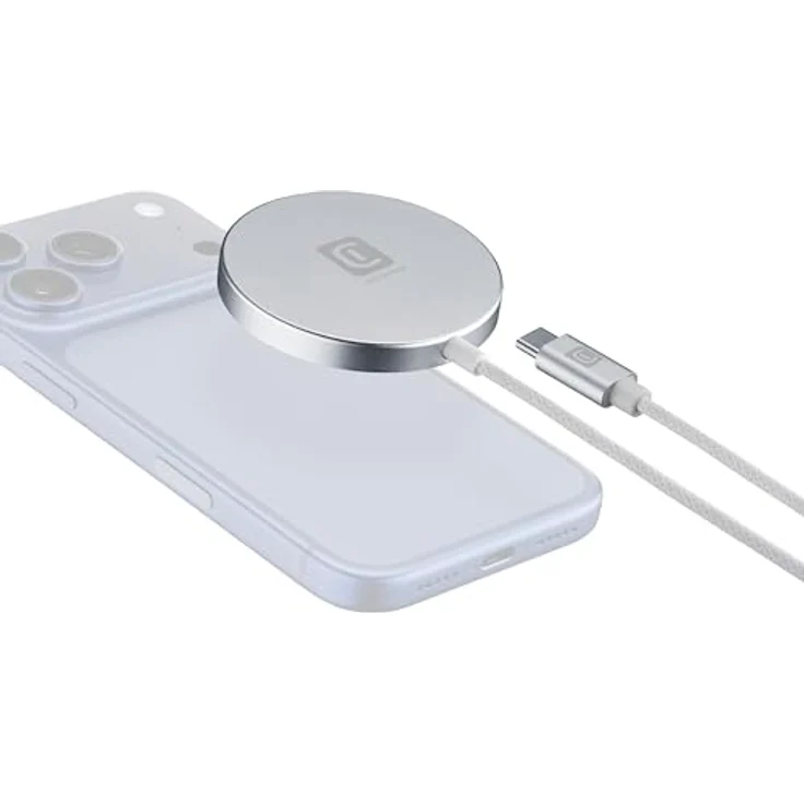 Cellularline MAG PAD Magnetisches Wireless-Ladegerät 25W mit Qi2-Technologie, kompatibel mit Wireless-Smartphones, Weiß – Bild 1
