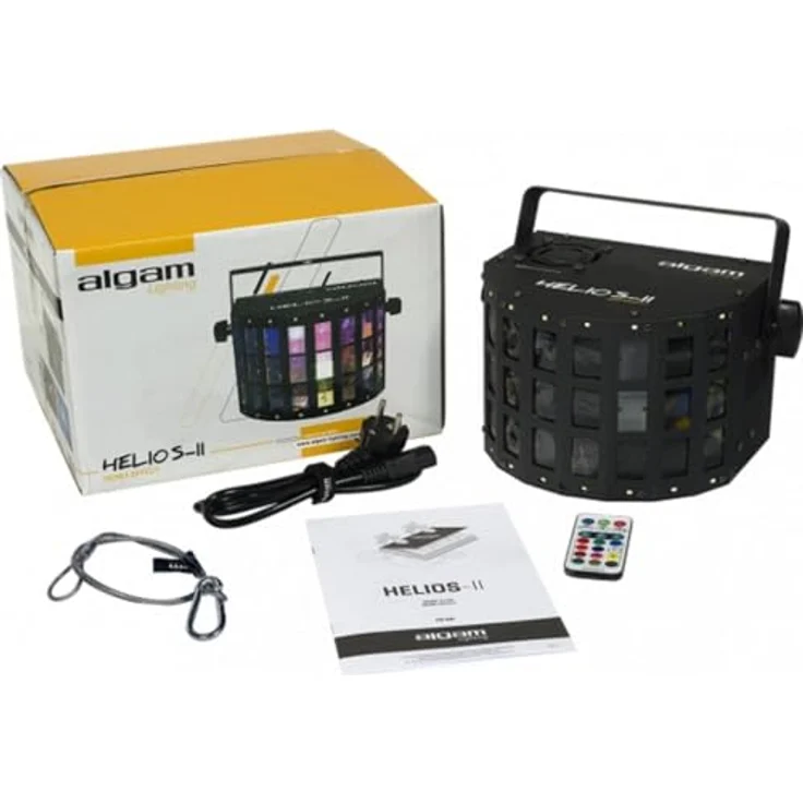 ALGAM LIGHTING HELIOS-II 2-in-1-LED-Projektor mit Derby-Effekt und Stroboskop, DMX XLR 3-Punkt, 28 W, IP20, 261 x 186 x 142 mm – Bild 3