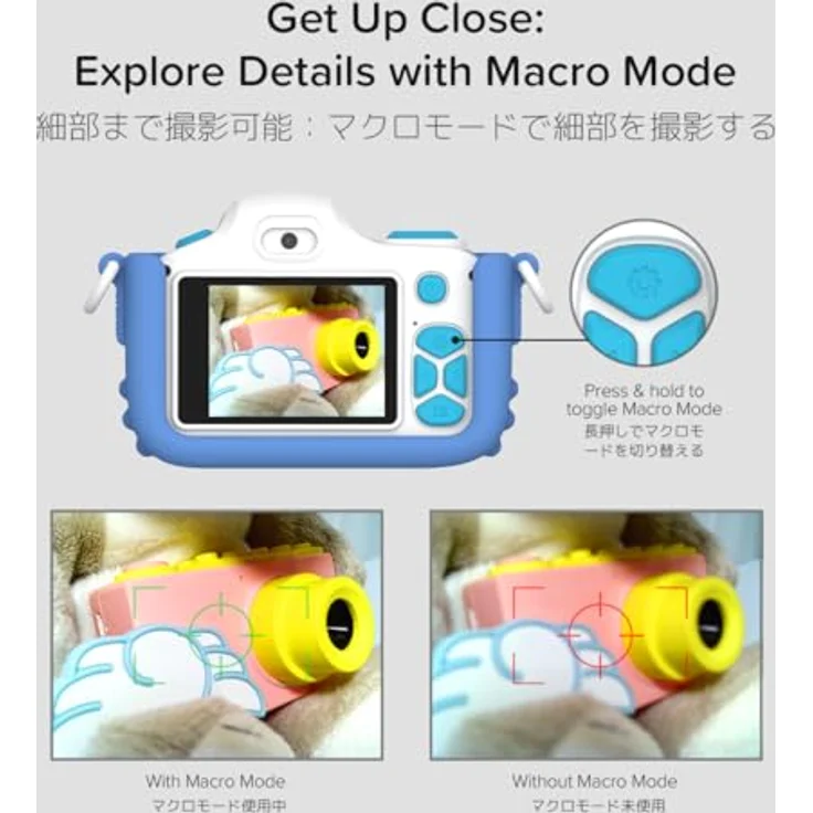 myFirst Camera 3 Mini-Kamera für Kinder mit Selfie-Objektiv und Makromodus, 12MP HD-Videokamera, gelbe stoßfeste Hülle – Bild 4