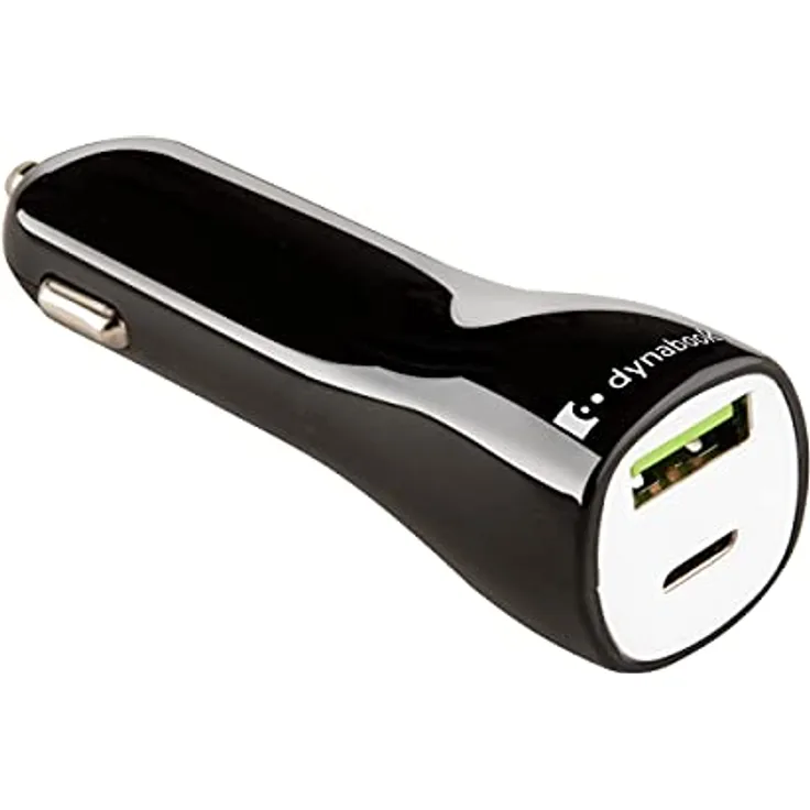 Dynabook PX2000E-1CHG Autoladegerät, Schnellladung für Laptop und Smartphone, Schwarz, USB-C und USB 2.0 Anschluss