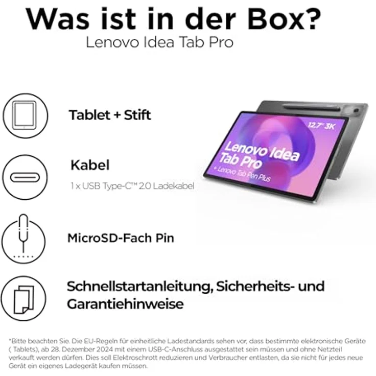 Lenovo Idea Tab Pro TB373FU, 12.7" 3K Tablet mit MediaTek Dimensity 8300, 8GB RAM, IP52, Luna grau – Bild 13