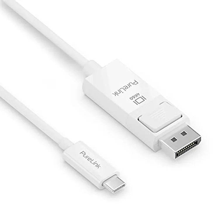 PureLink USB-C auf DisplayPort Kabel, 4K Ultra HD 60Hz, vergoldete Steckkontakte, 1,00m, weiß