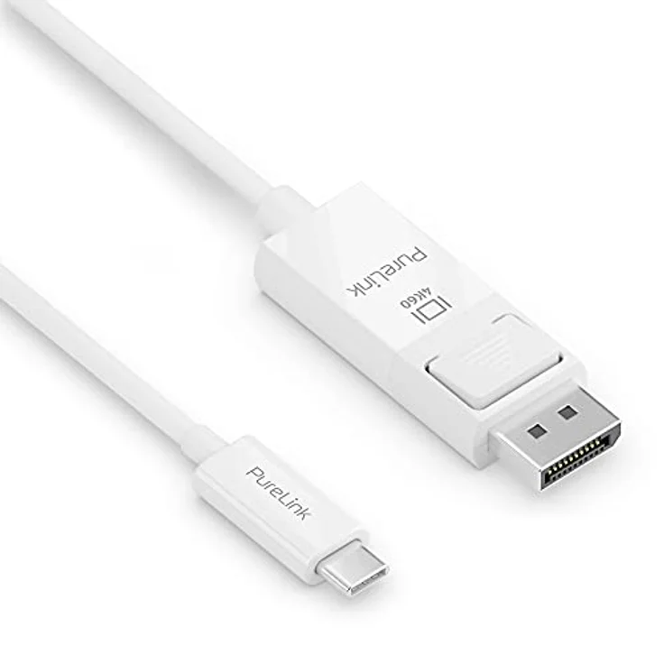 PureLink USB-C auf DisplayPort Kabel, 4K Ultra HD 60Hz, vergoldete Steckkontakte, 1,00m, weiß – Bild 1
