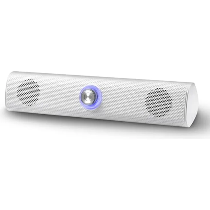Defender Z11 PC Soundbar Lautsprecher – 2.0 Monitor Soundbar mit 6W RMS Stereo Sound, LED Lautstärkeregler, USB Powered, 3,5-mm-Klinkenstecker für PC (Weiß)