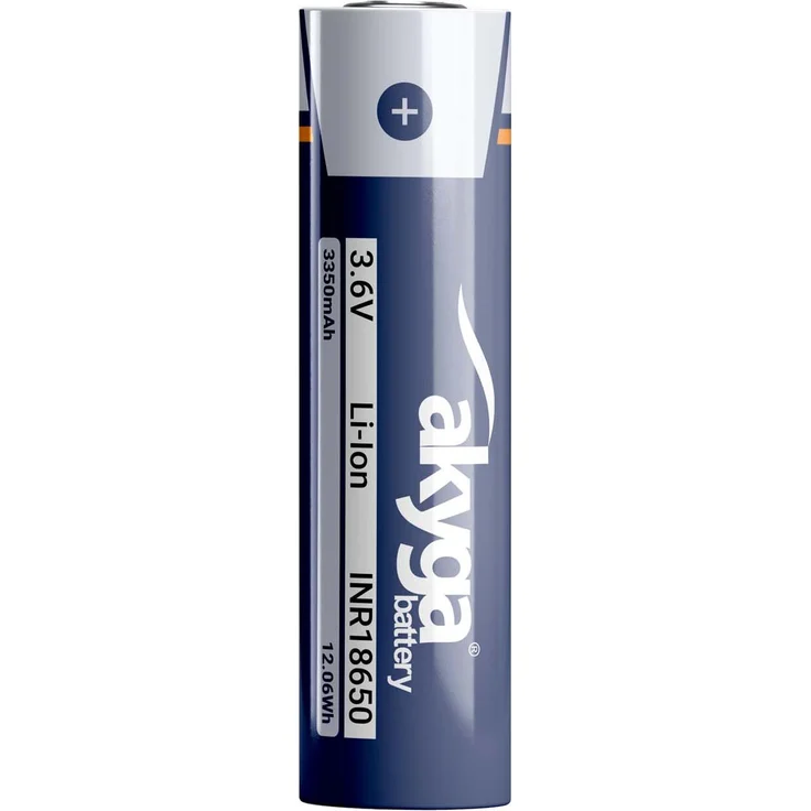 Akyga Li-Ion Akku INR18650 AKY1382, 3.6V / 3350mAh, hohe Energiedichte und Zuverlässigkeit