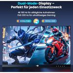 TITAN ARMY P2712V, 27 Zoll Gaming Monitor mit 4K@160Hz, FHD@320Hz, Fast IPS 1ms, HDR400, Adaptive-Sync, 135% sRGB, HDMI 2.1 und DP 1.4, ergonomisch anpassbar