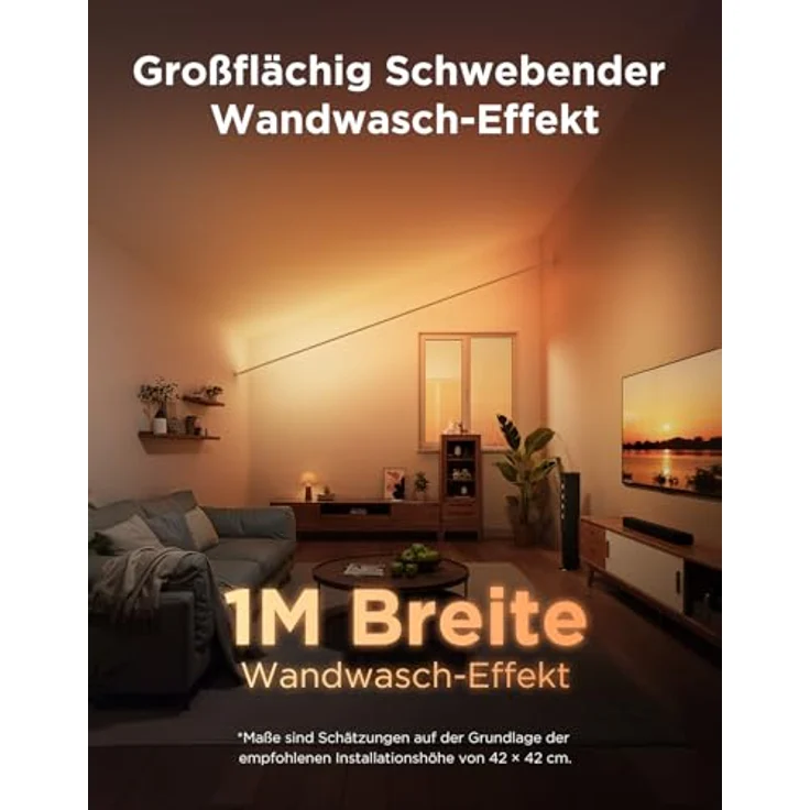 Govee LED Strip mit Skyline Kit, RGBWWIC Farbbeleuchtung, 4m, kompatibel mit Matter, Alexa und Google, individuelle Segmentsteuerung, 154+ Szenen, schwebende Wandmontage – Bild 2