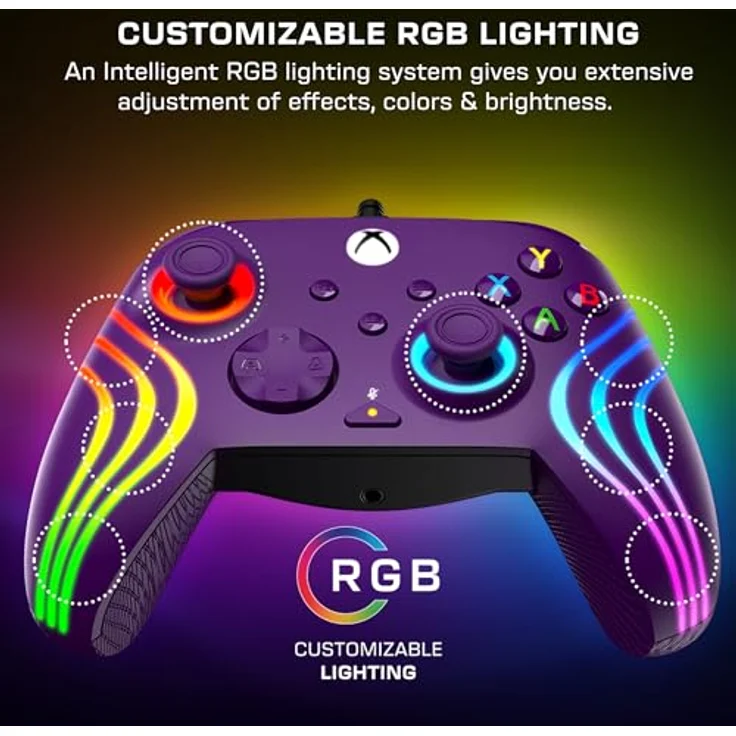 Turtle Beach Afterglow Wave Wired Controller · XB · Violett, Gaming Controller für Xbox Series X/S, Xbox One S und PC mit RGB-Beleuchtung, programmierbaren Tasten und ergonomischem Design – Bild 4