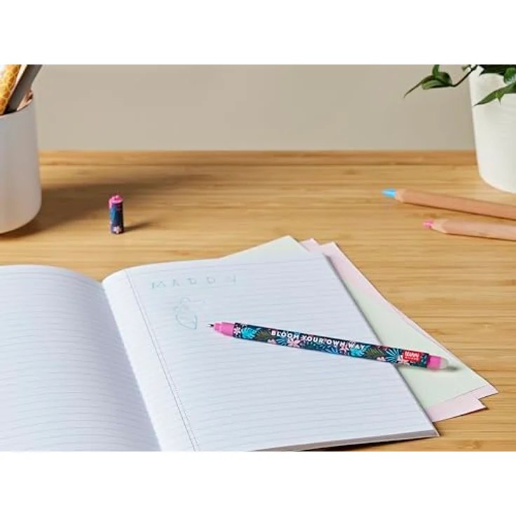 Legami Gelschreiber Flora, EP0012, löschbar, Gehäuse schwarz, 0,7mm, Schreibfarbe türkis – Bild 6