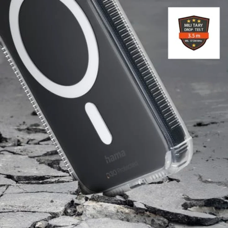 HAMA Extreme Protect Backcover für Apple iPhone 16e, transparent, D3O-Schutz, kratzfest, Anti-Gelbstich, kompatibel mit MagSafe – Bild 8