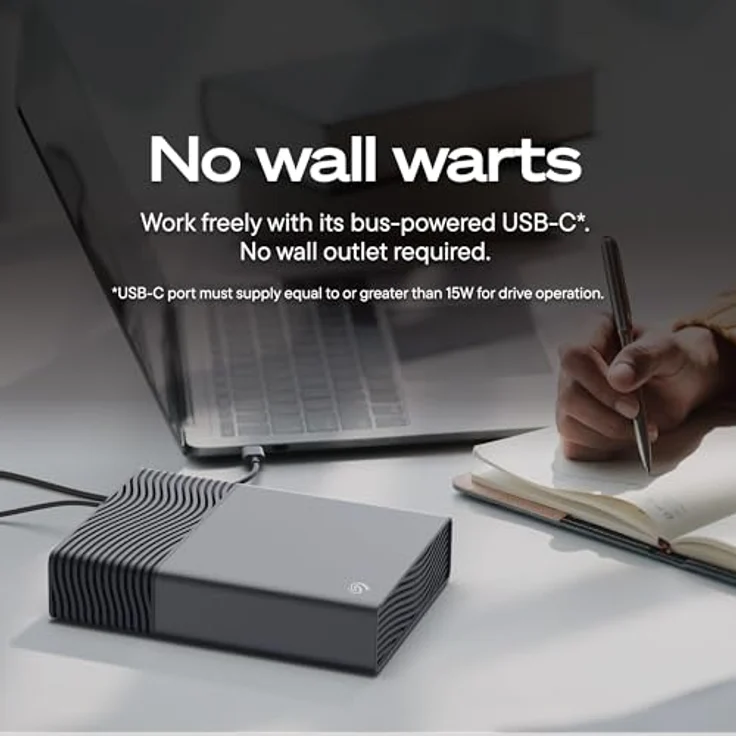 SEAGATE One Touch STNB8000400, 8 TB externe Festplatte mit USB-C Verbindung, 3,5 Zoll, Space Grau – Bild 2