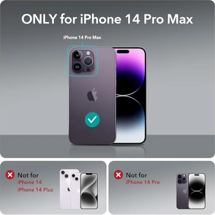 ESR Panzerglas für iPhone 14 Pro Max, Displayschutzfolien mit Ausrichtrahmen, Militärnorm Schutz, kratzfest, blasenfrei, 3 Stück – Bild 2