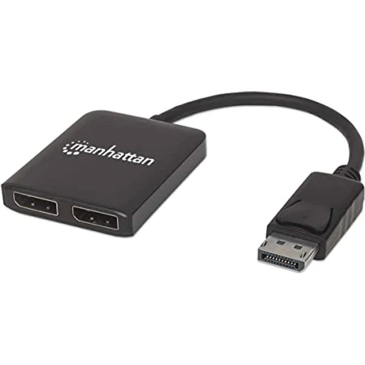 Manhattan 207768 DisplayPort auf 2-Port DP Splitter mit Multi-Stream Transport, schwarz – Bild 2