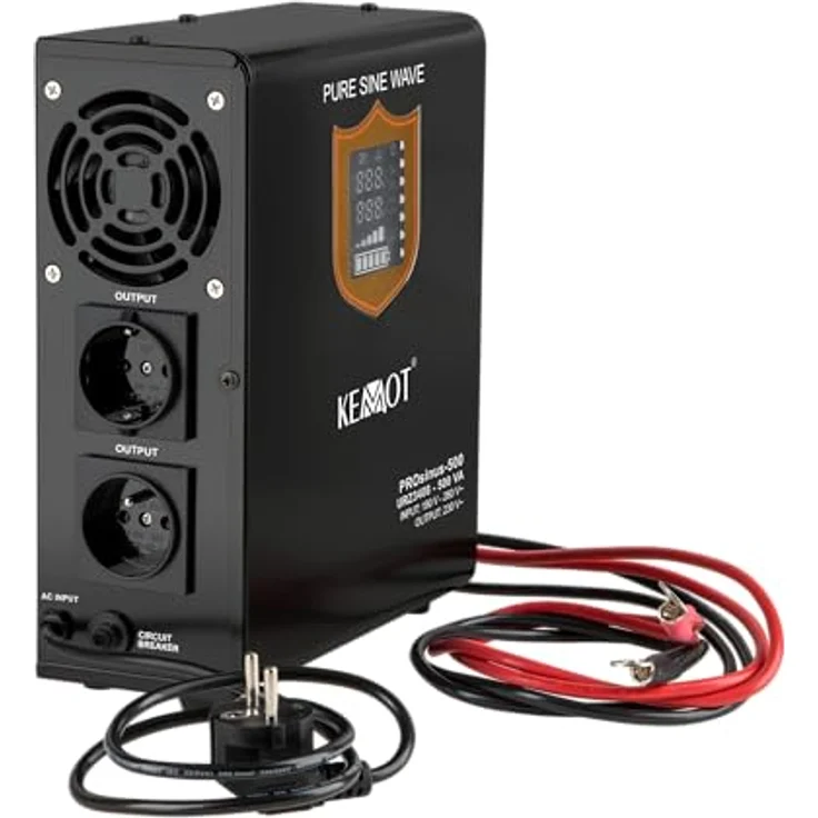 Kemo KEMOT PROsinus-500, Wand-Notstromversorgung Konverter mit reiner Sinuswelle, Ladefunktion, 300 W, Online-Doppelwandler USV – Bild 4